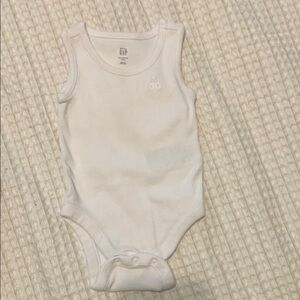 GAP Baby White Sleeveless Onesie
